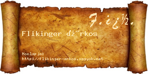 Flikinger Árkos névjegykártya